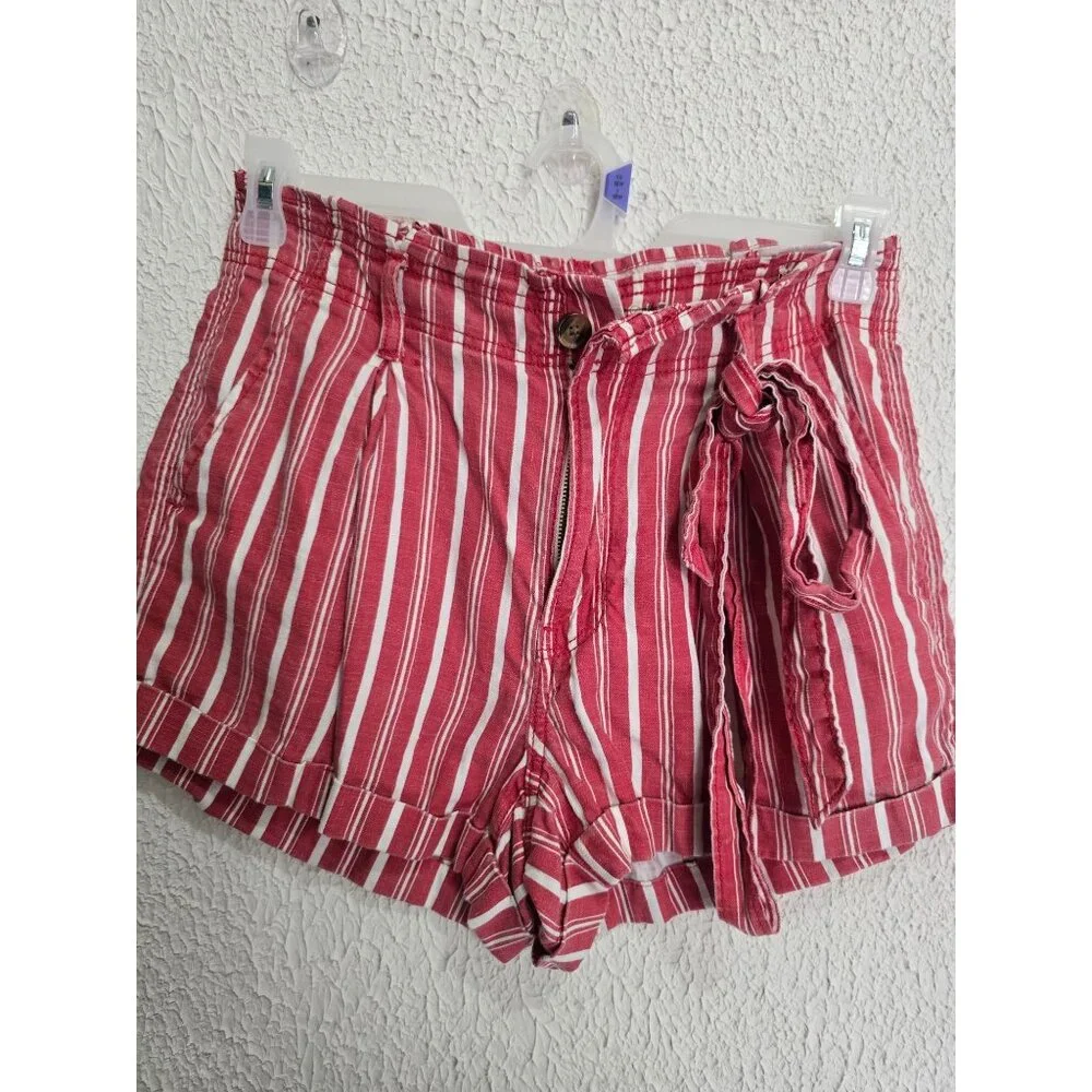 American Eagle Striped Tie-Front Womens Shorts‎ Size 18W